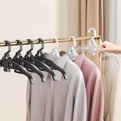 5 Pieces Retractable Folding Clothes Hanger Wide Shoulder Clothes Drying Rack Coat Hangers  Travel