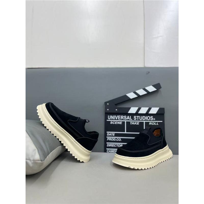 Autumn new breathable leather thick-soled comfortable lace-up casual board shoes cr