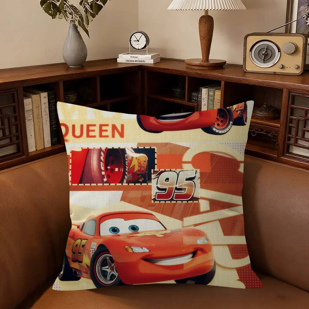 Pillow Cushion Cover Pillowcase Living Room Sofa Home Decor Customized Cartoon Car Lightning mOVIE McQueen
