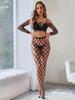 Erotic Lingerie Set Bodysuit Women Bodystocking Crotchless Black Transparent Sexy Underwear Costumes Lenceria Catsuit Body Suit