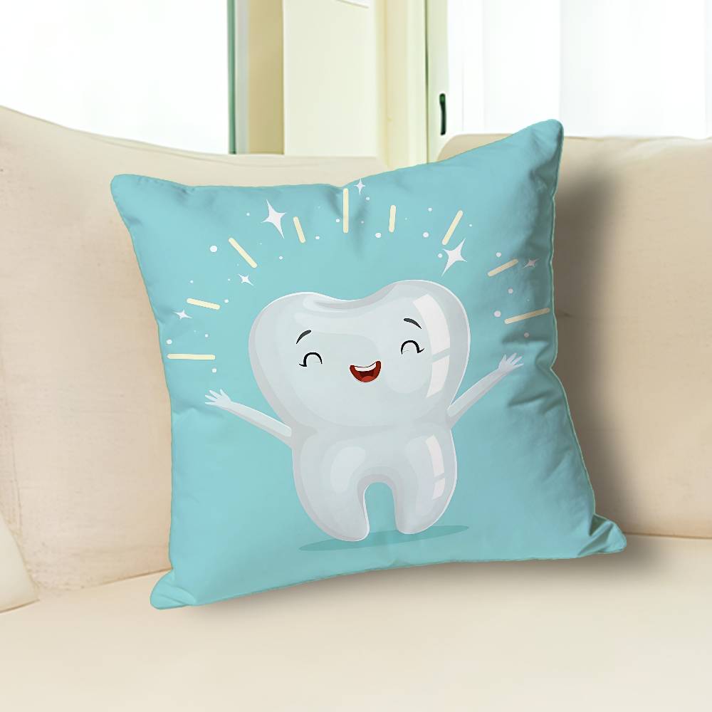 Dental Protect Tooth Cartoon Anime Celebrity Merchandise All-Match Printed Pillow Case Sofa Car Office Room Decoration Protector
