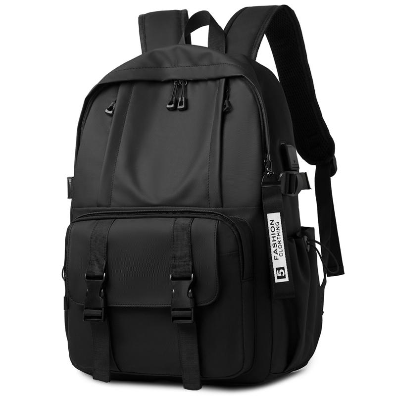 Waterproof Nylon Backpack Men Women Fashion Casual School Travel Bag with Multiple Pockets and Adjustable Straps