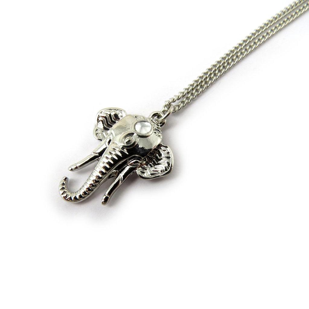 Les Trésors De Lily [N8176] - Silver 'Elephant' Designer Necklace