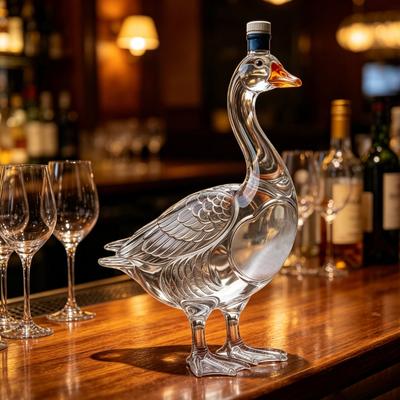 3D Animal Whiskey Decanter, 350ml Decorative Whiskey Bottle, Glass Bird Liquor Bottle, Artistic Decanter for Wine Whiskey Spirits Home Bar Decor