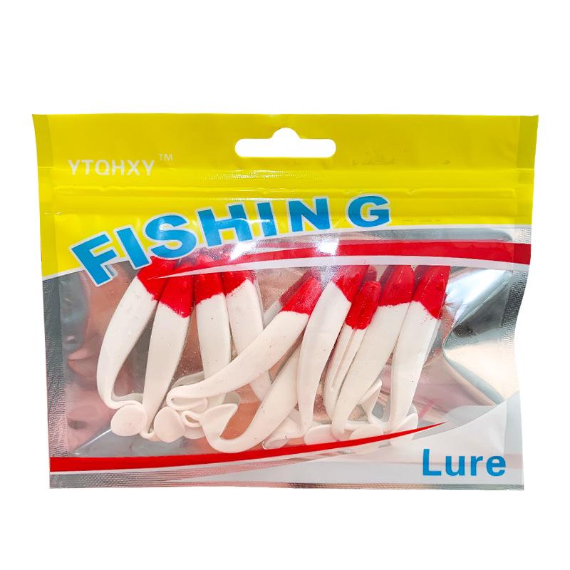 

Двухцветная приманка с Т-образным хвостом и гладкой поверхностью, с 3D рыбьими глазами - Мягкая рыболовная приманка для пресной или морской воды (10 шт.) 6.5cm, 2g