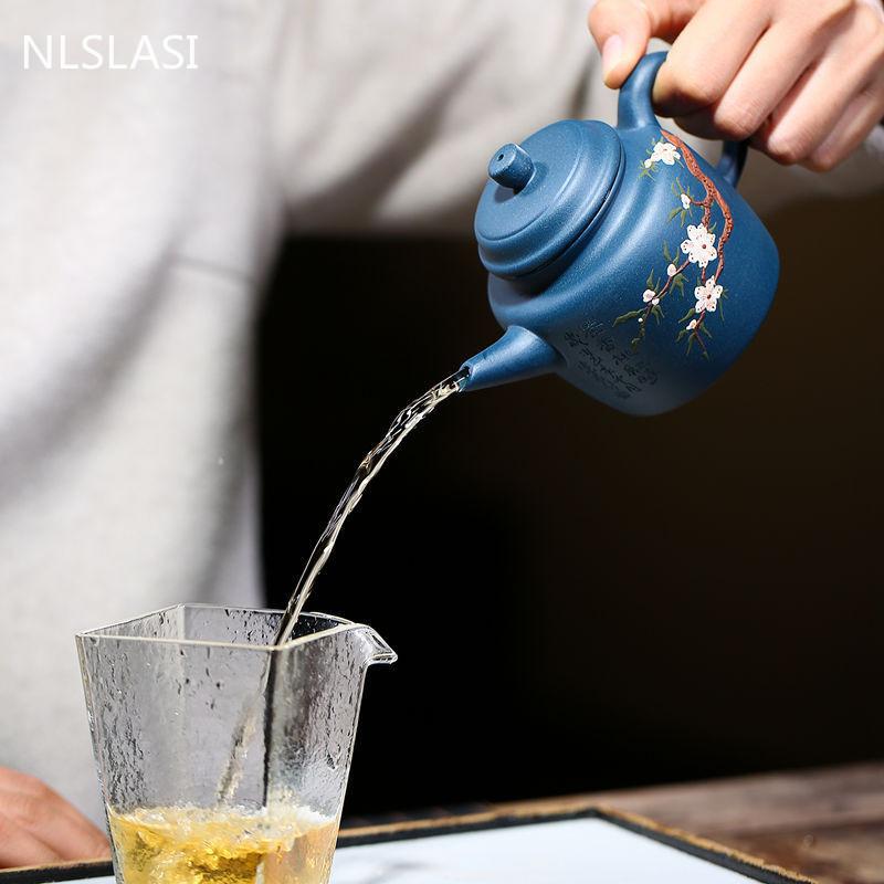 Yixing Purple Clay Tea Pot Boutique Teapot Beauty Kettle Master Handmade Teaware Gifts Raw Ore Azure Mud Authentic 200ml