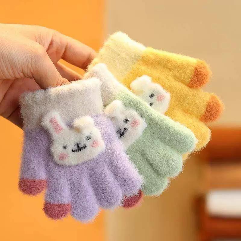 Baby Gloves for Winter, Cute and Warm for Toddlers, Boys and Girls, Five-Fingered Plush Gloves for Babies