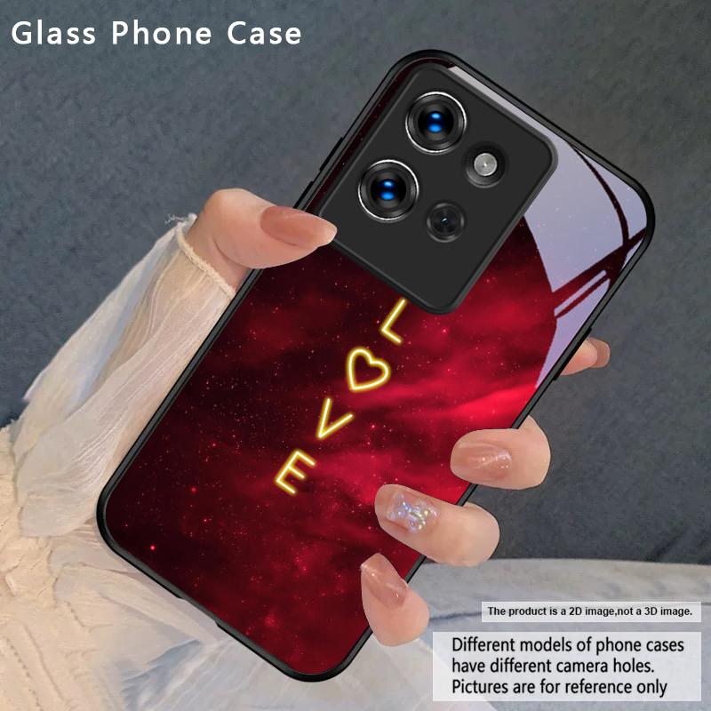 Błyszcząca Płomienna Róża Do Motorola Moto Edge 20 Lite 30 Pro 40 Neo 50 Ultra G14 G22 G24 Power 34 G35 X30 Pro Szklane Etui Na Telefon