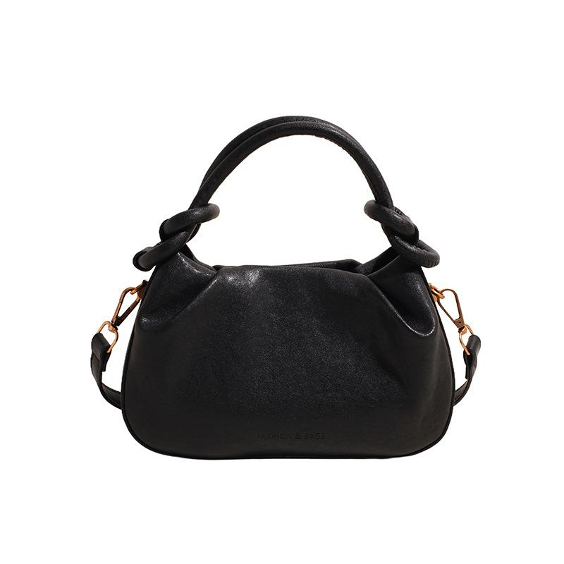 Fashion Women's Bag New Trend Retro Handbag Design Pleated Shoulder Bag Commuter Messenger Bag