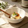 Mai Ji Petal Dessert Bowl, Pure White Ceramic for Porridge, Tea, Breakfast, or Sweet Soup.