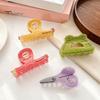 Scissors Rulers Design Hair Claw Thick Built-in Spring Claw, Transparent Soft Acrylic Shower with Office Accessories Curved Anti-Slip Teeth,