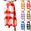 Women's Plaid Print Long Skirt A-Line High Waist Maxi Skirt Casual Comfortable Lightweight Fabric Skirt for Daily Wear and Outdoor Activities
