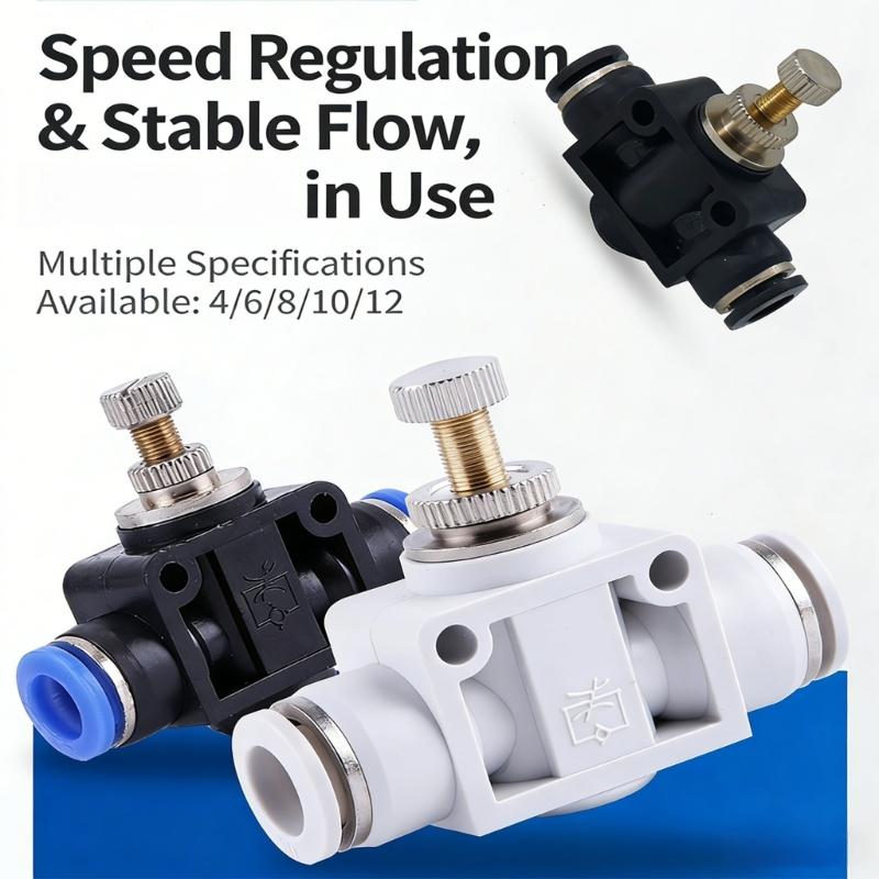 High Pressures Air Tube Fitting With Secure Sealing Pneumatic Airflows Regulator for Factory and Workshop Use