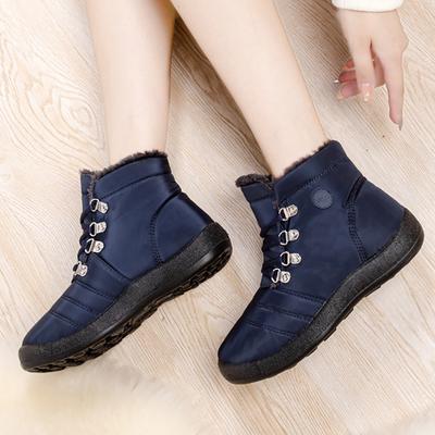 Winter Damen Stiefel Fleece Plüsch Wasserdicht Luxus Plateau Damenschuhe Rutschfest Outdoor Trend Große Größe Mode Stiefeletten