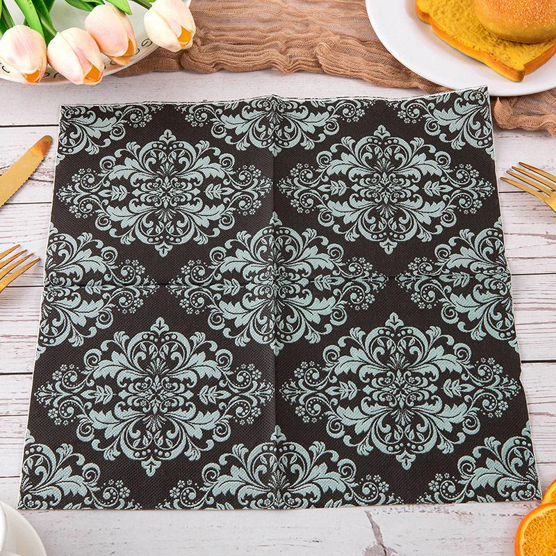 European Printing Rectangular Napkins,Disposable Party Restaurant Decoration Paper Napkin ,20pcs 33*33cm Bart Paper Craft