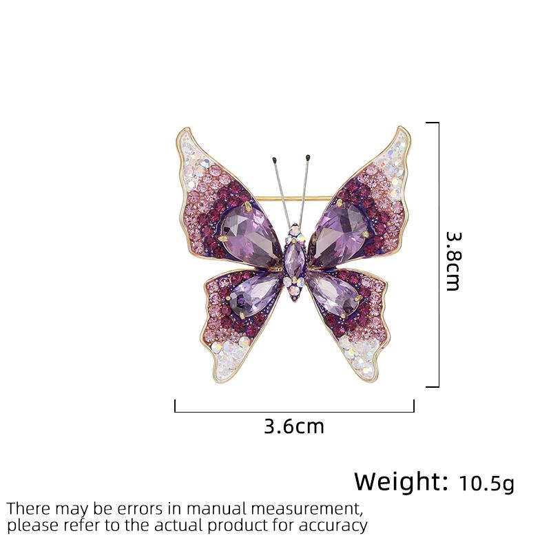 Damen Leichter Luxus Design Elegant Eingelegter Zirkon Tropföl Schmetterling Brosche Modische Und Vielseitige Nische Design Brosche