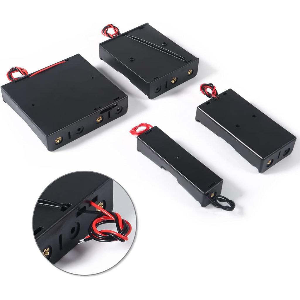3pcs 18650 Battery Holder with Wire 3.7V,7.4V, 11.1V, 14.8V 18650 Battery Holder Box for Battery Storage Charging