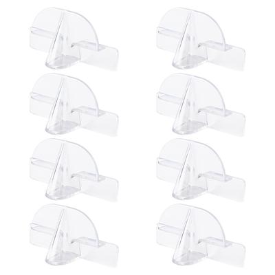 8pcs Adhesive Wall Mounted Glasses Holder Transparent Space Saving Design for Eyewear Storage and Display