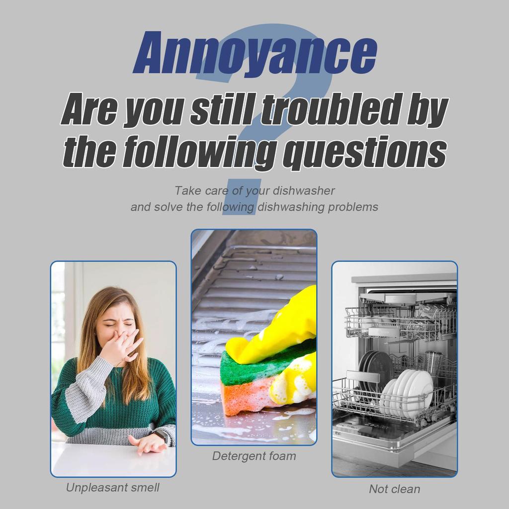 Jaysuing Dishwasher Cleaning and Descaling Tablets (24pcs) - Removes Heavy Grease and Stains from Dishwashers. Household Dishwasher Cleaner.