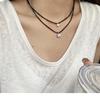 High-End Cold Style Zircon Black Spinel Necklace: Light Luxury, Versatile, and Elegant Clavicle Chain.