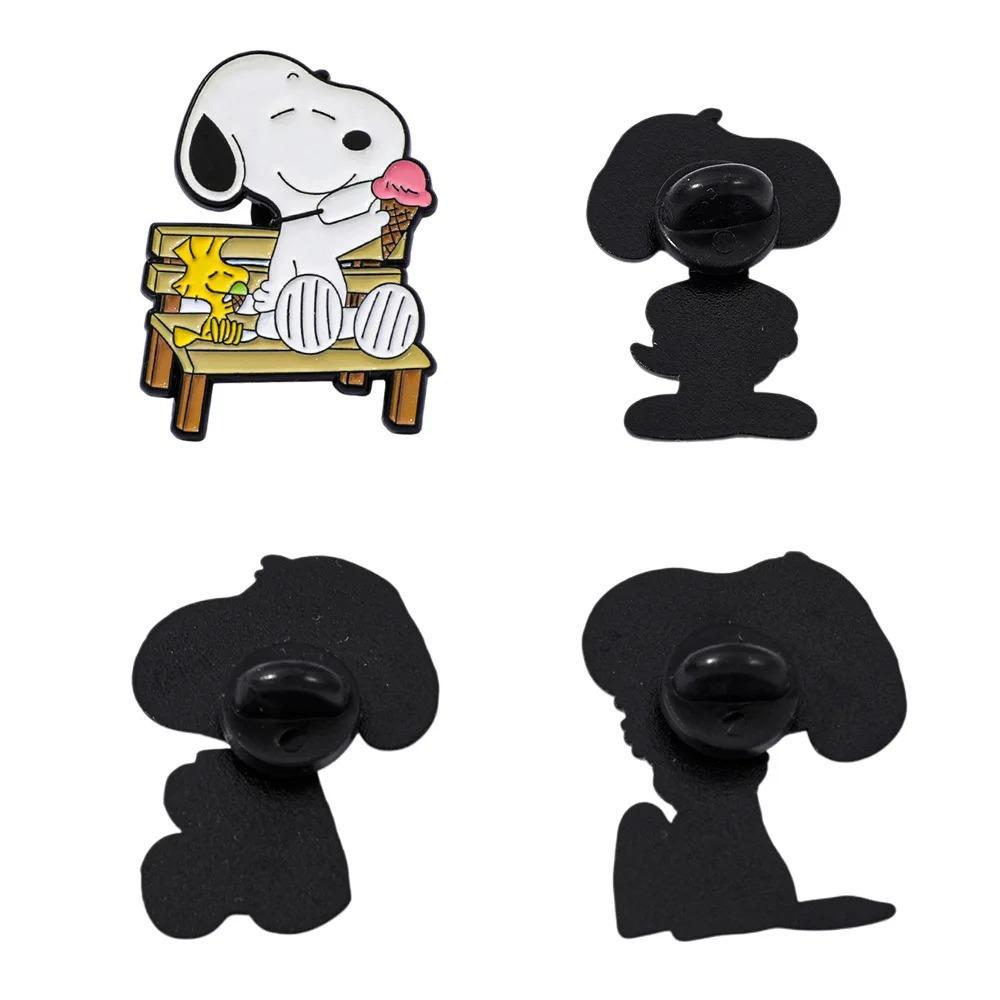 7Pcs // Snoopy Enamel Pin Set Cartoon Charlie Brown Woodstock Brooch Lapel Pins For Backpack Clothes Badge Cute Fans Gift
