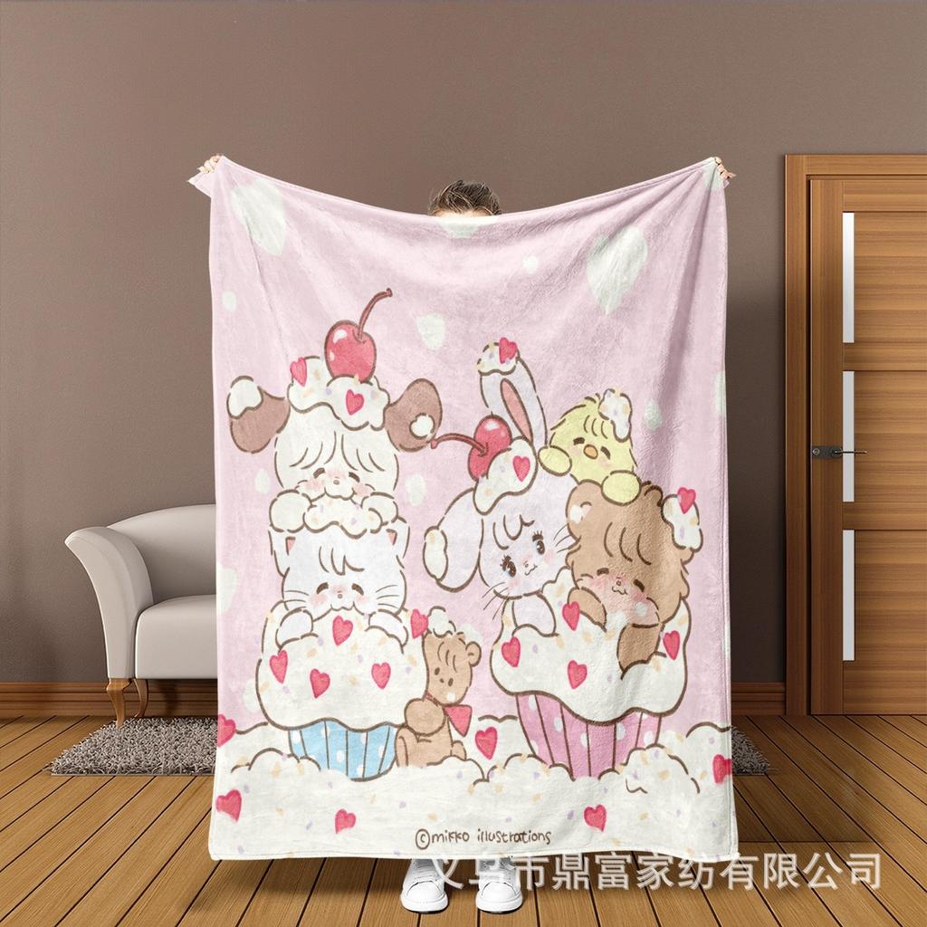 New Cute Cartoon Mikko Flannel Blanket All-season Children's Printed Blanket Soft Nap Blanket