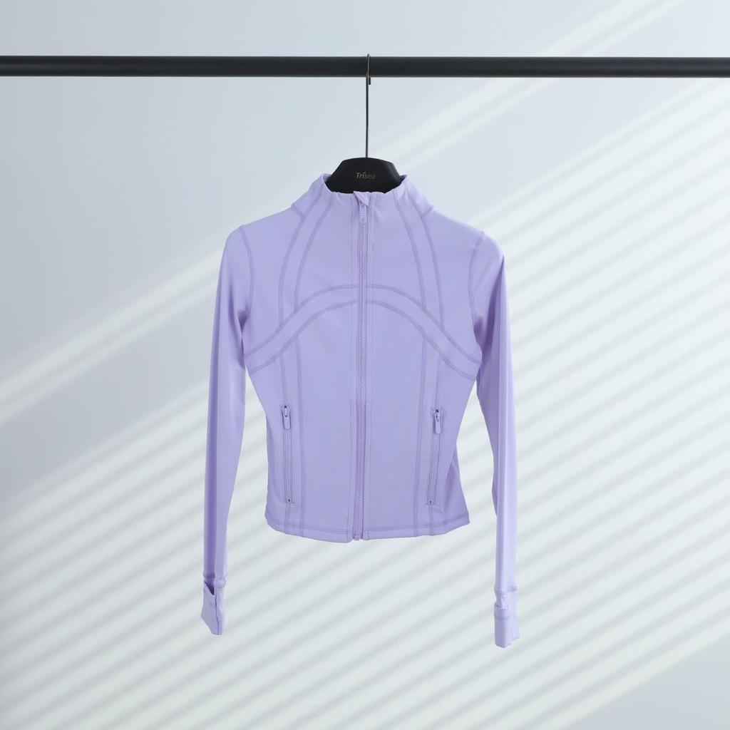 LULULACIE Women's Slim Fit Long Sleeve Sport Jacket with Stand-up Collar for Running and Yoga