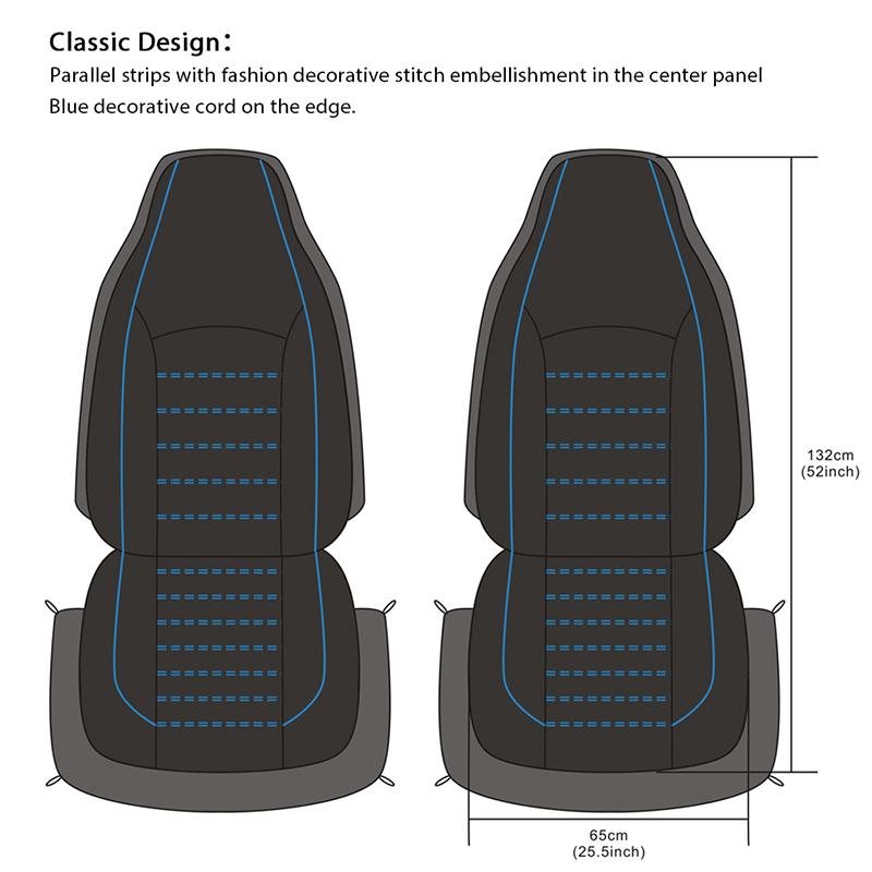 Coprisedile Auto in Ecopelle Set Completo Compatibile con Airbag e Sedile Posteriore Diviso Coprisedili Universali per Auto Stile Coprisedile Auto Interni Auto