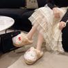 Cute Kitty Fluffy Slippers Women Wear Plush Bag Head Drag 2025 Autumn and Winter New Home Flat Cotton Slippers
