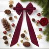 Christmas Bow Chair Back Cover Decoration Leaning Decorative Seat Red Ornament Christmas Chair Back Bows Decor 29.52x19.68in