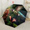 Hummingbird And Flowers Automatic Umbrella Compact 8-Rib Lightweight Lightweight All-Season Umbrella for Travel Stylish Accessory Wedding Party Gift