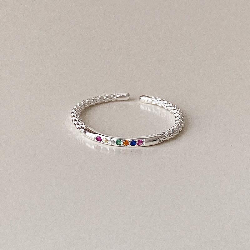 

BF CLUB Silver Color Rings for Women Fashion Geometric Handmade Irregular Vintage Simple Colorful Open Ring Party Christmas Gift