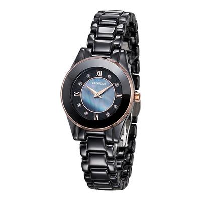 Keulonoseu Crd77030B-Bkbk Women'S Ceramic Watch