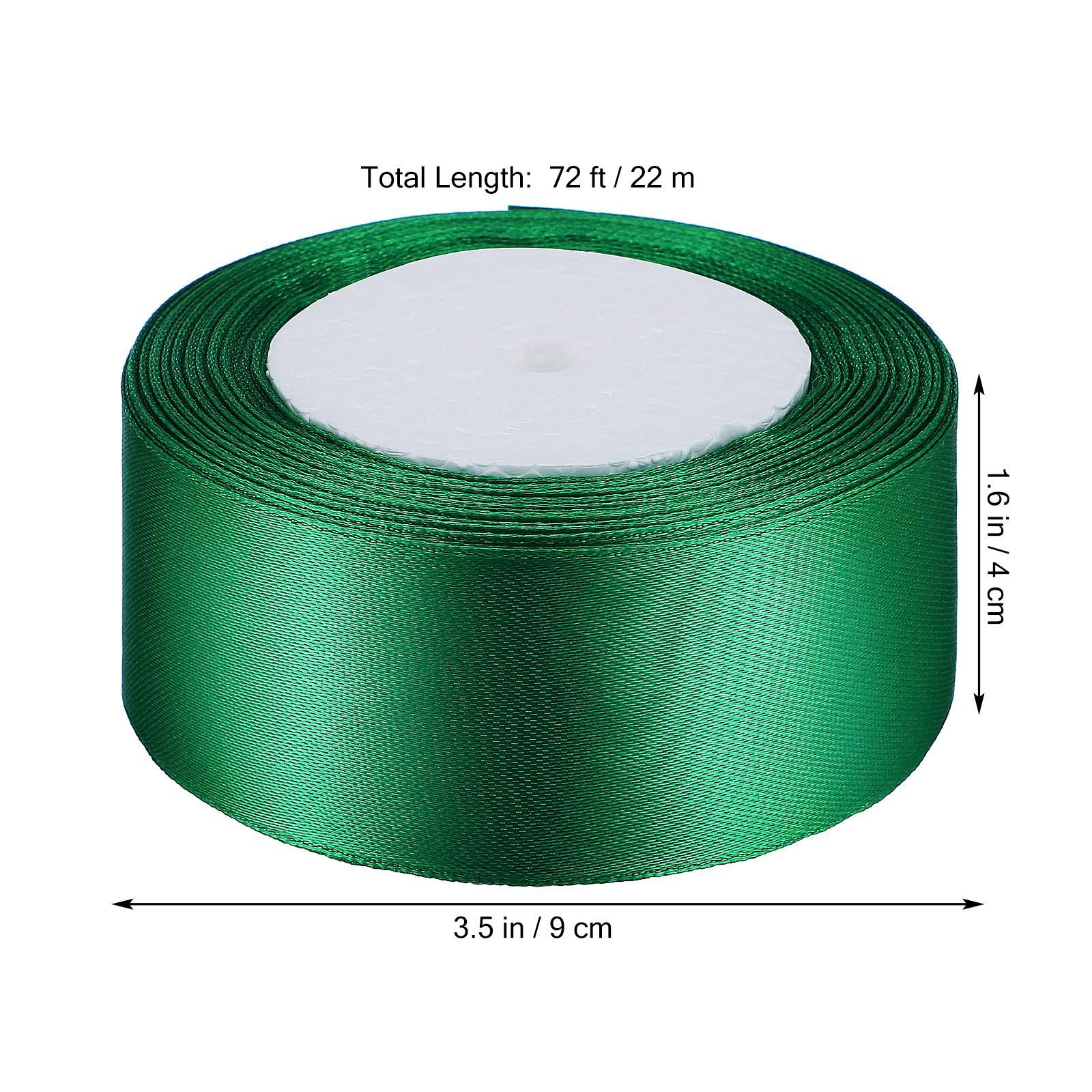

3 Rolls Gift Wrapping 22M Wide Satin Present Box Wraps For Wedding Valentine Birthday Decorative Craft Ribbon Green Cloth Ribbon зелений
