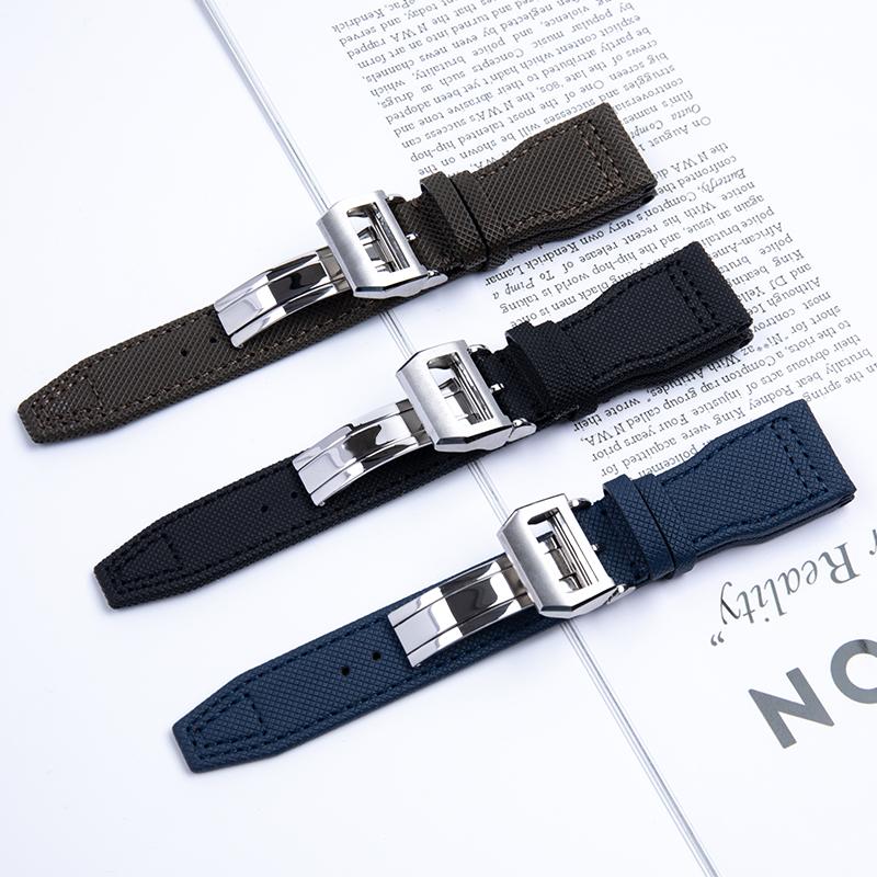 21mm 22mm Quality Fiber Canvas Nylon Watchband For IWC Strap Pilot SPITFIRE MARK 18 Portugieser Portofino TOP GUN IW3777 Belt