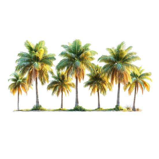 Fake Window Wall Sticker Summer Beach Ocean Coconut Tree Landscape Decal Stick And Peel Natural Seascape Scene Mural