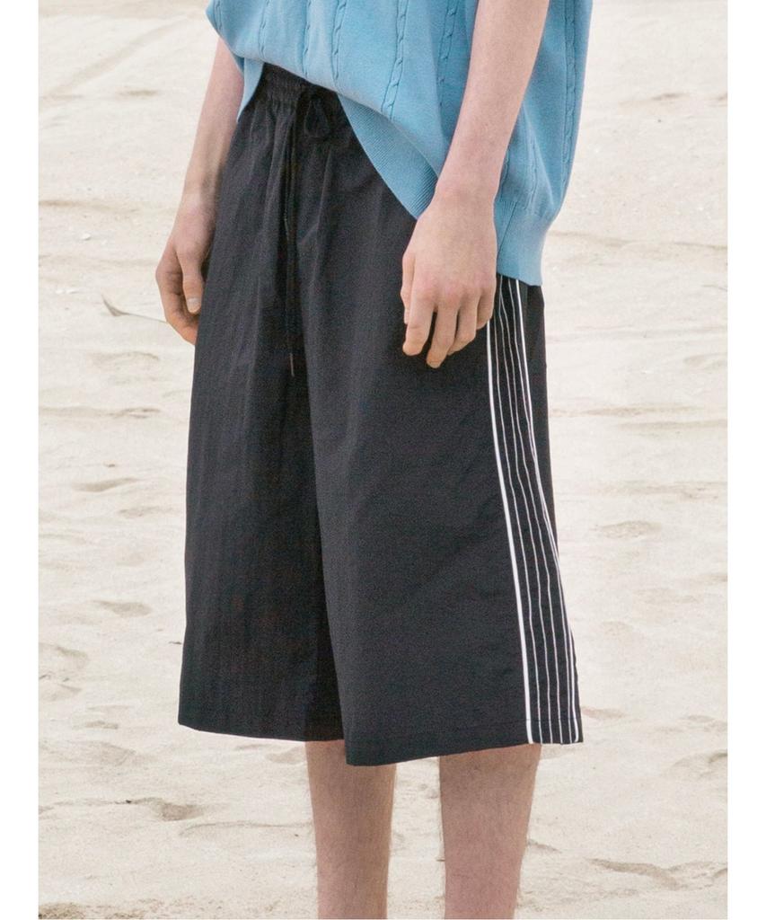 Saendeusaundeu (Unisex) Synthetic Bermuda Banding Shorts Black