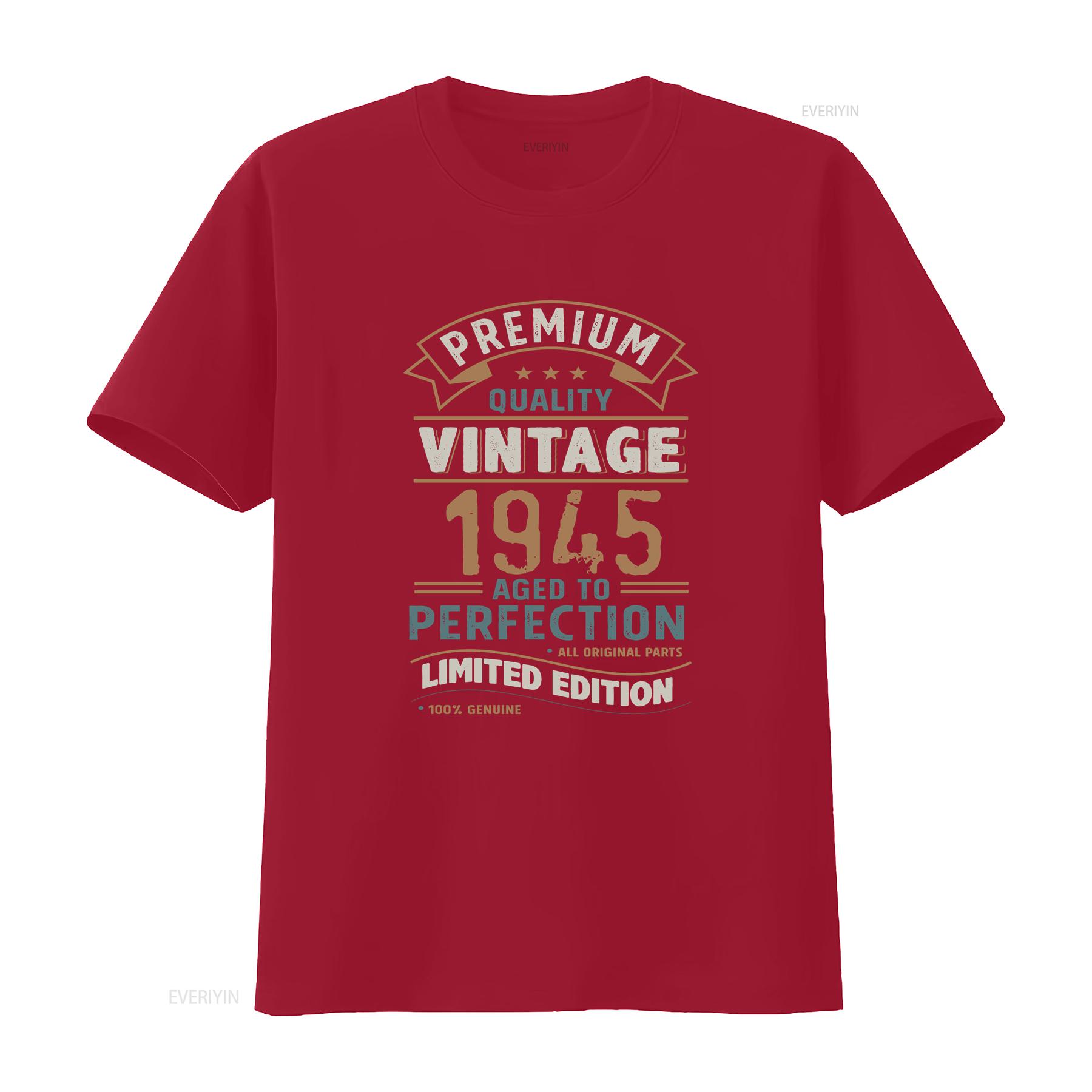 

Premium Vintage 78th Birthday 1945 Mens Cotton T Shirt Top vintage Washed Breathable Stretched Versatile Casual fashion S