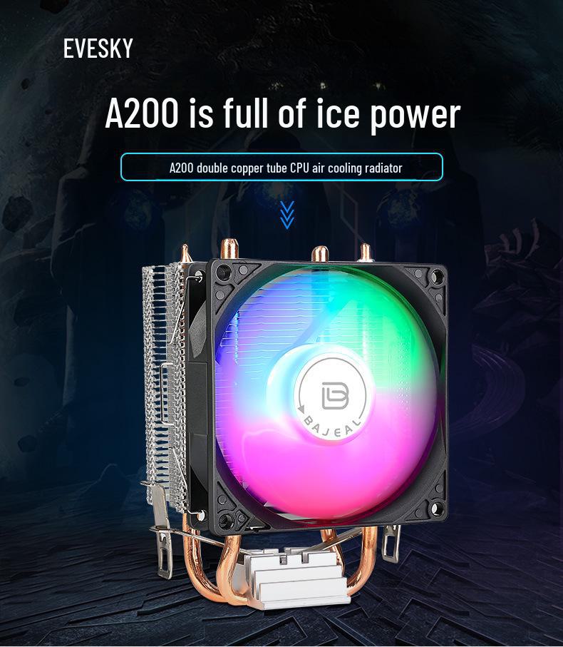 Frost Dual Heat Pipe Silent CPU Cooler with Luminous Fan for AMD & Intel 1151/1155/2011 Desktops