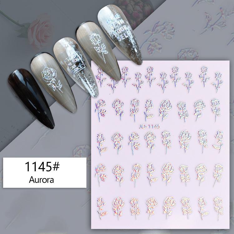 

Блестящие золотые и серебряные наклейки для ногтей: Звезды, бабочки, пламя с супер яркими ювелирными акцентами