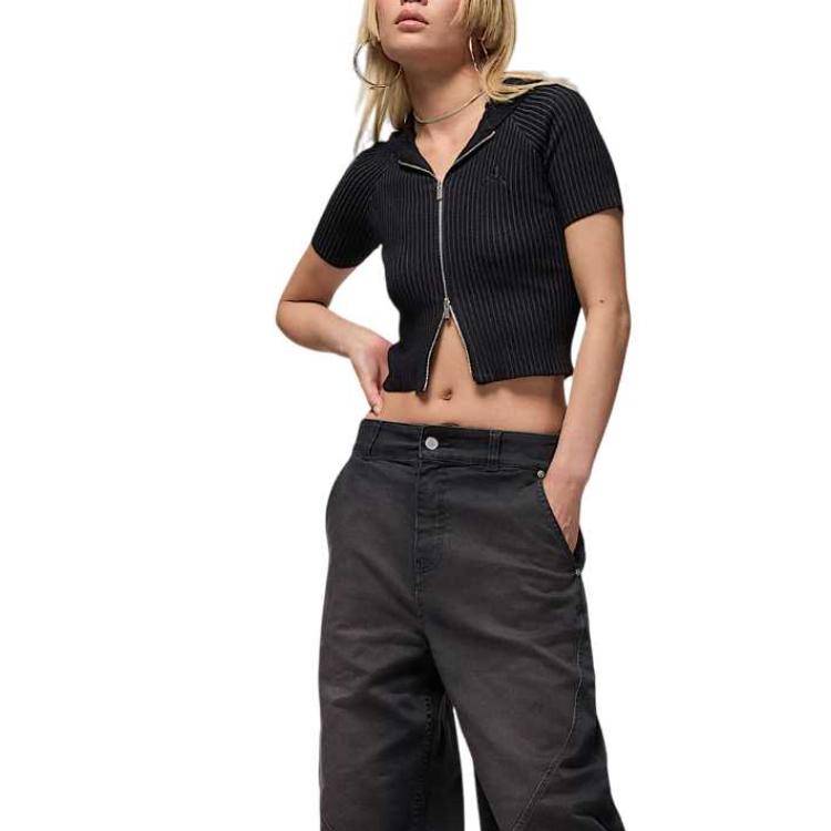 

Jordan Flight Fw/Aw25 Худи Облегающий Укороченный Топ с Коротким Рукавом Женские топы HQ9206-010 L