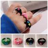 Cute Pile Coating Eyes Finger Ring Open Soft Cat Eye Ring Jewelry Korean Style Flocking Ring Hipster