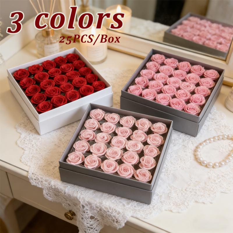 25PCS/Box Soap Rose Flowers New Style DIY Handmade Gift for Mother's Day Valentine Wedding Shower Favor Home Party Decor