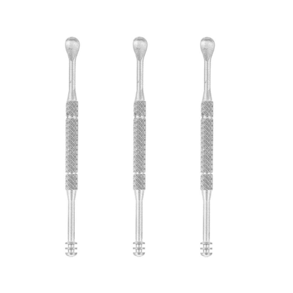 3 Pcs Durable Portable Ear Pick Mini Titanium Alloy Ear Scoop Spiral Ear Pick Gentle Cleaning серебряный