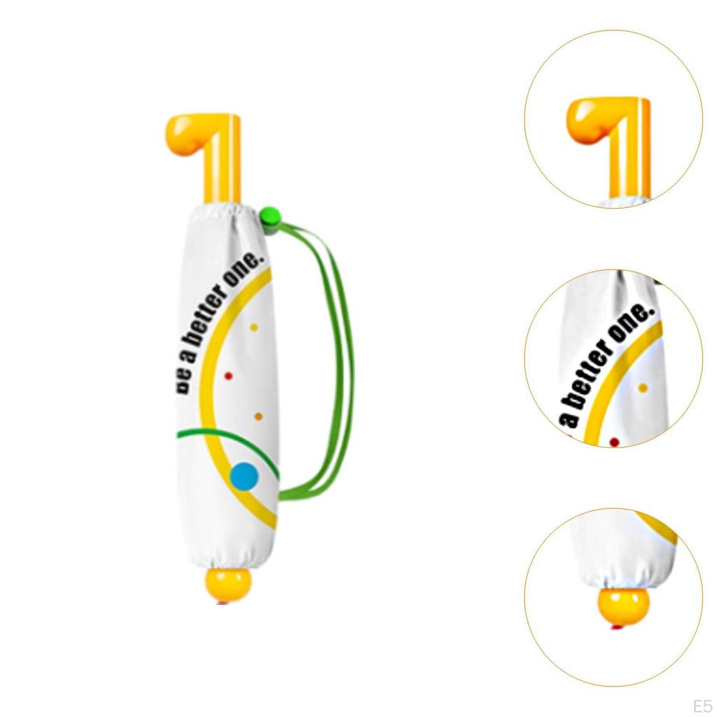 Cartoon Sun Rain Umbrella for Adults Kids, Personal Parasol Travel Beach