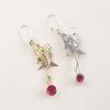 Natural Pink Rubellite Gemstone 925 Sterling Silver Handcrafted Earrings 2.17" EE-148-1