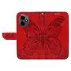Für Honor 400 5G (Global) Case Schmetterlingsmuster PU-Leder Folio Flip Handyhülle - Rot