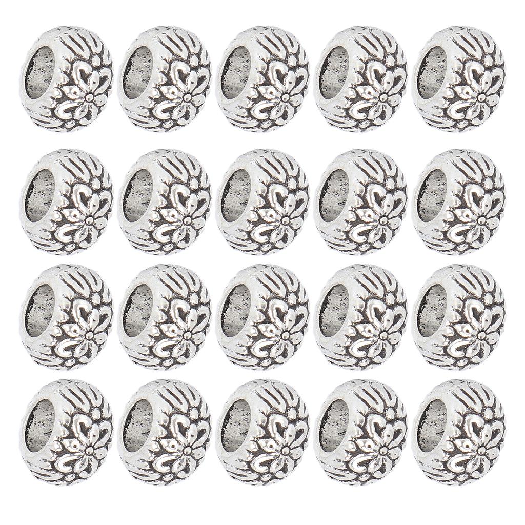 20pcs Stylish Beard Hair Beads Retro Hair Tube Beads DIY Jewelry Bracelet Beads for Women Men