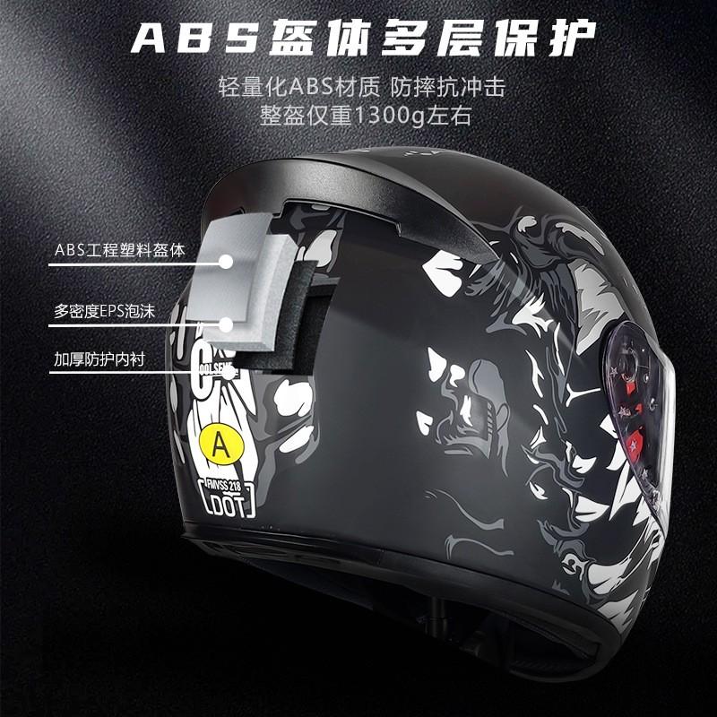 Certified Full Face Motorcycle Helmet Scooter Electric Bike Riders ABS Material DOT ECE Compatible