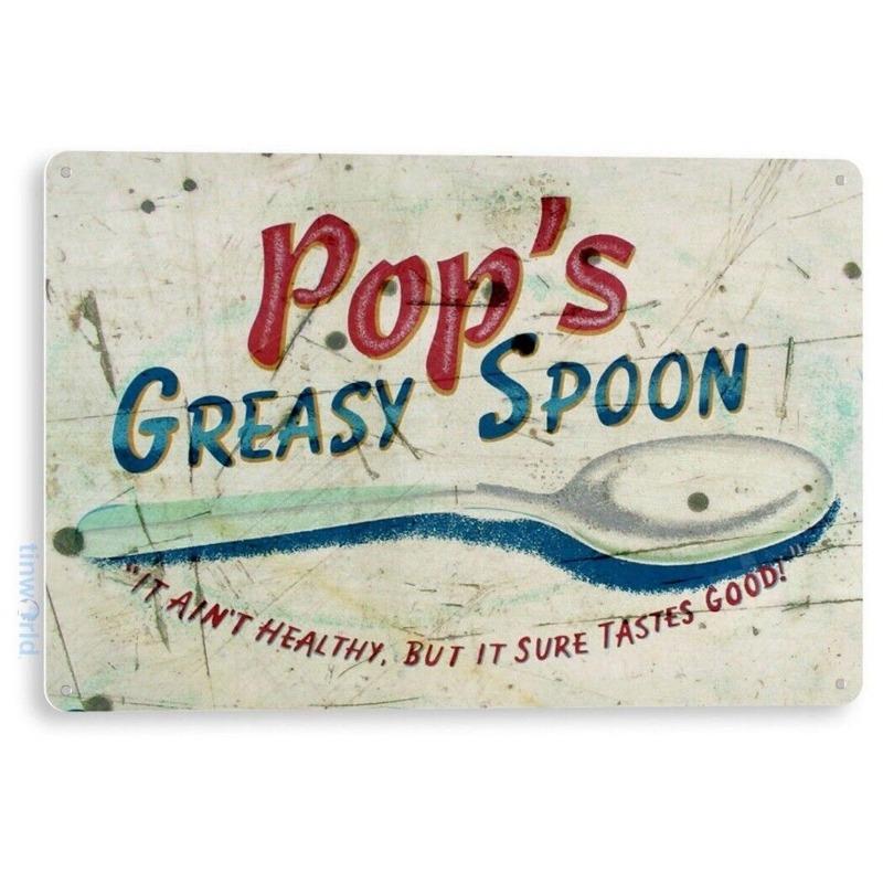 Vintage Metal Tin Sign Kitchen Bar Cafe Wall Decor